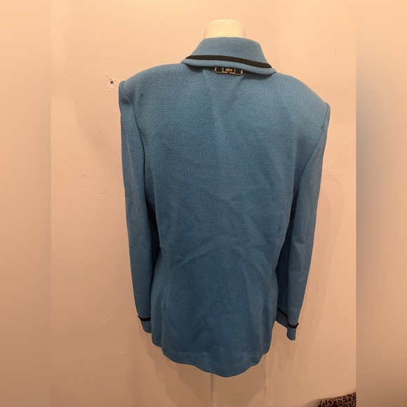 St. John Collection Zip Jacket Blue Size 8 Vintage - Picture 5 of 5